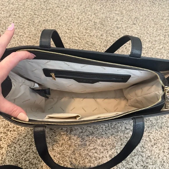 Bebe Los Angeles Monogram Logo Large Women’s Tote Bag with Matching Makeup Bag - Picture 9 of 15